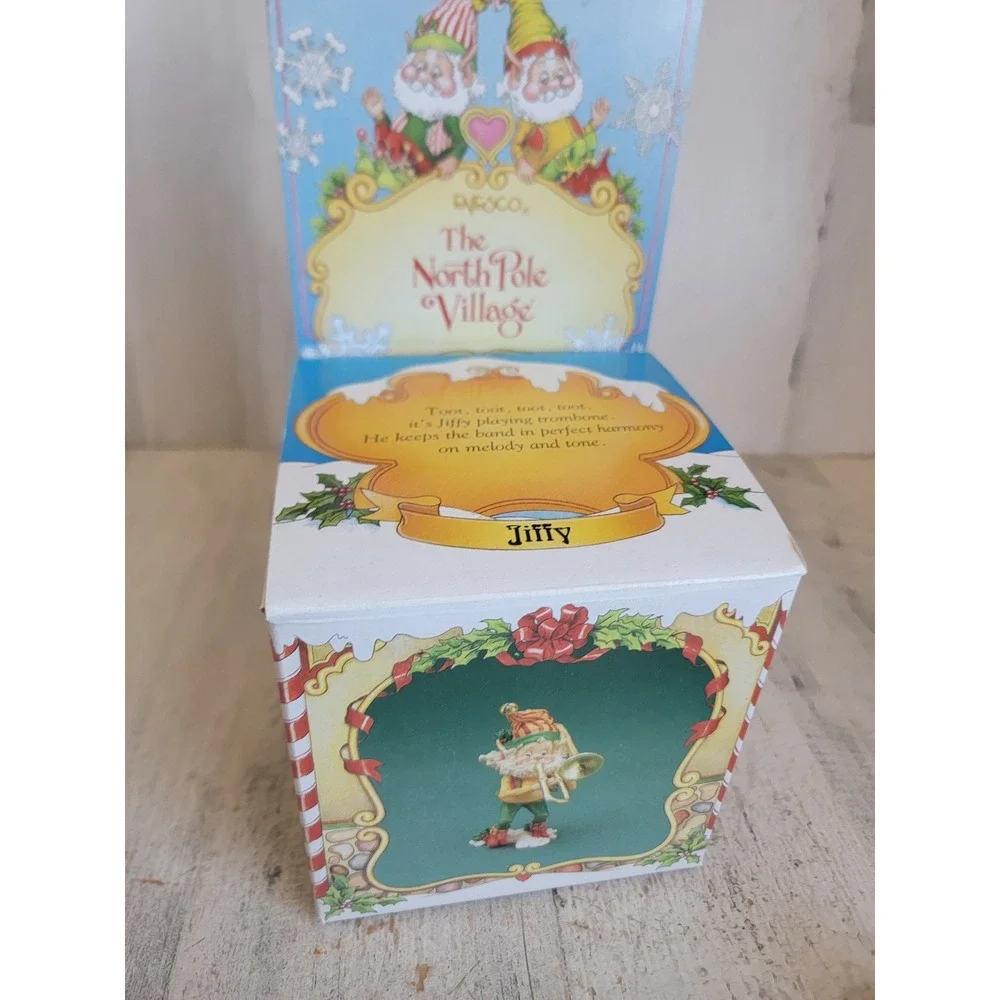 Enesco jiffy trombone elf Vintage Village North Pole accessory Xmas